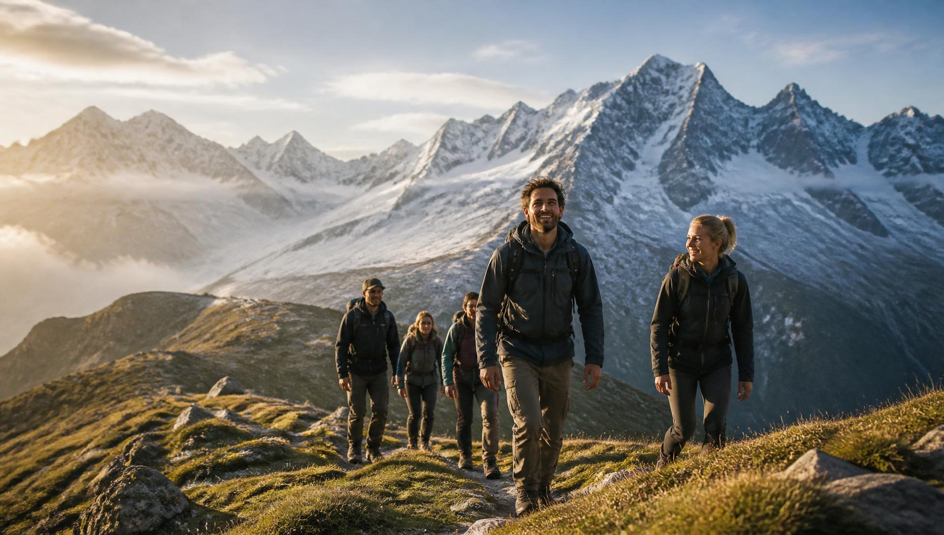 Massif du Mont-Blanc au coucher du soleil